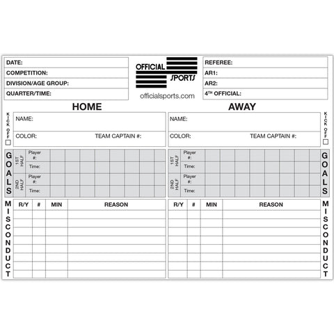 OFFICIAL SPORTS Report Forms - 2044