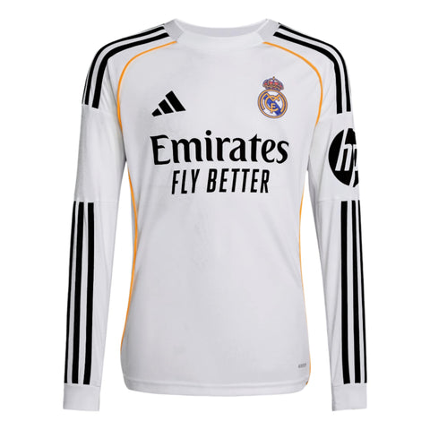 2025/26 ADIDAS Real Madrid Youth Replica LS Home Jersey - JN8871