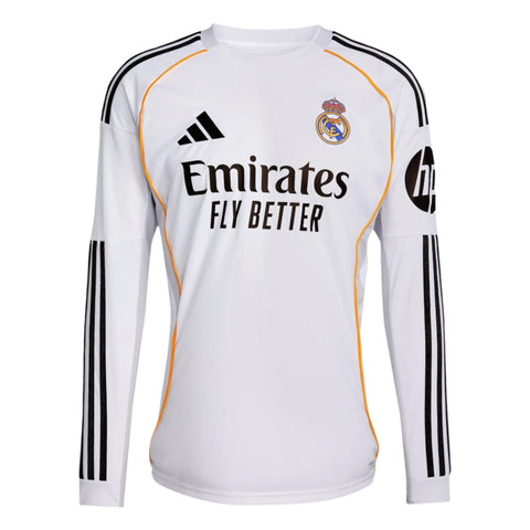 2025/26 ADIDAS Real Madrid Men's Replica Long Sleeve Home Jersey - JN8884